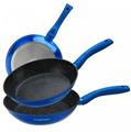 Cheffinger CF-FA03: 3 Pieces Marble Coated Frying Pan Set Blue