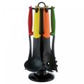 Cheffinger CF-UT01: 6 Pieces Utensil Set with Rotating Stand - Colorful