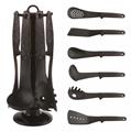 Cheffinger CF-UT03: 6 Pieces Utensil Set with Rotating Stand - Black