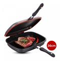 Cheffinger CF-DG36: Marble Coated Reversible Double Grill Pan - 36cm Black